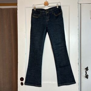 Michael Kors dark denim boot cut low rise jeans